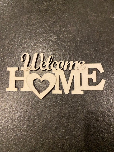 Schriftzug Welcome Home weiß